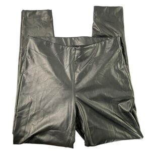 Vince Camuto black faux leather skinny stretch leggings wms sz small